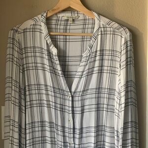 CALVIN KLEIN Plaid Tab Long Sleeve Button Down Shirt